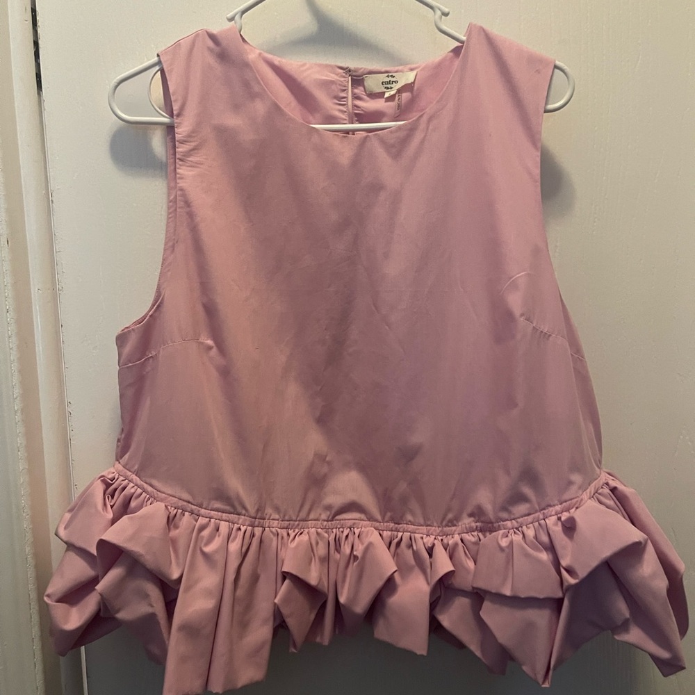 Pink ruffle shirt